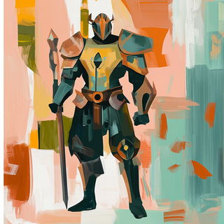 Pyrite Cataract style, Midjourney V6.1: concept art character design of retropunk steam knight