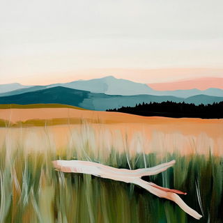 Pyrite Cataract style, Midjourney V6.1: realistic landscape photograph of quiet dawn