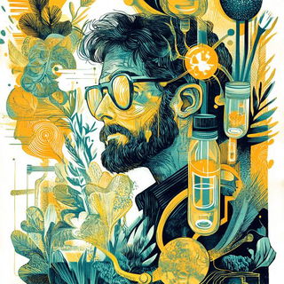 Gradient Loom Theory style, Midjourney V6.1: editorial illustration for popular scientific magazine cover