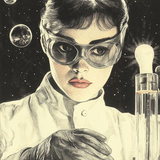 Nacre Vow style, Midjourney V6.1: editorial illustration for popular scientific magazine cover
