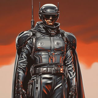 Silhouette Zenography style, Midjourney V6.1: concept art character design of retropunk steam knight