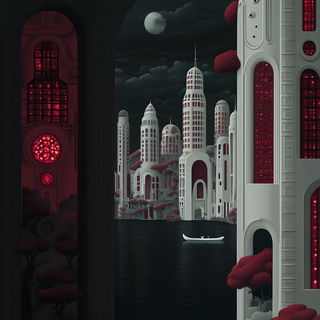 Basaltflare Stratigraphy style, Midjourney V6.1: megacity with futuristic bioarchitecture