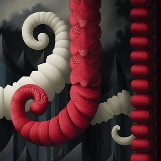 Basaltflare Stratigraphy style, Midjourney V6.1: creative pattern composition