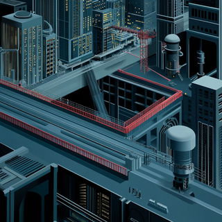 Basaltflare Stratigraphy style, Midjourney V6.1: technical infrastructure blueprint schematics