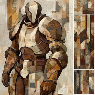 Atlascrash style, Midjourney V6.1: concept art character design of retropunk steam knight