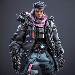Planetary Cutbank style, Midjourney V6.1: concept art character design of retropunk steam knight