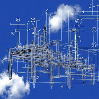 Contour Torsion style, Midjourney V6.1: technical infrastructure blueprint schematics