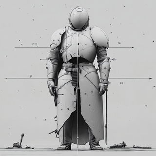 Canyonglow style, Midjourney V6.1: concept art character design of retropunk steam knight