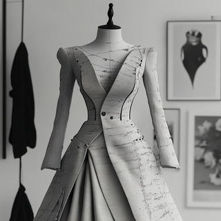 Canyonglow style, Midjourney V6.1: haute-couture fashion outfit