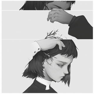 Canyonglow style, Midjourney V6.1: black-and-white manga comic strip