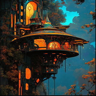 Architexture style, Midjourney V6.1: retro fairy-tale illustration