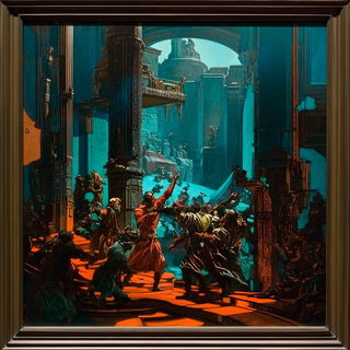 Architexture style, Midjourney V6.1: classical 18th-century oil painting