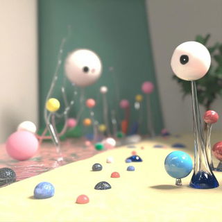Chromacubist Folkcut style, Midjourney V6.1: abstract 3D render