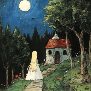 Chromacubist Folkcut style, Midjourney V6.1: retro fairy-tale illustration