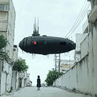 Chromacubist Folkcut style, Midjourney V6.1: cinematic shot from sci-fi movie