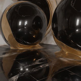 Brushbloom style, Midjourney V6.1: abstract 3D render