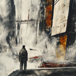 Softscour style, Midjourney V6.1: cinematic shot from sci-fi movie