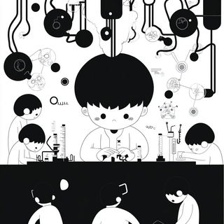 Chroma Curl Lithography style, Midjourney V6.1: editorial illustration for popular scientific magazine cover