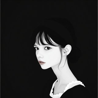 Chroma Curl Lithography style, Midjourney V6.1: photographic portrait of female protagonist