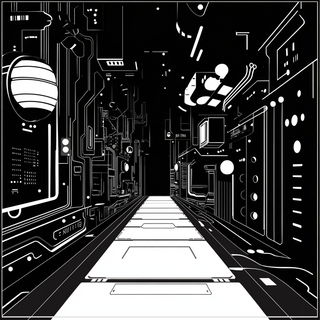 Chroma Curl Lithography style, Midjourney V6.1: technical infrastructure blueprint schematics