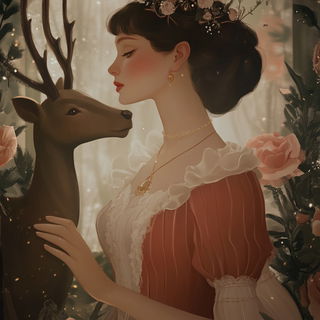 Chromalpine style, Midjourney V6.1: retro fairy-tale illustration
