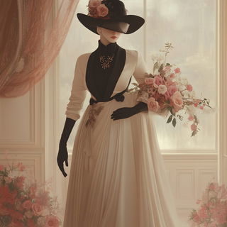 Chromalpine style, Midjourney V6.1: haute-couture fashion outfit