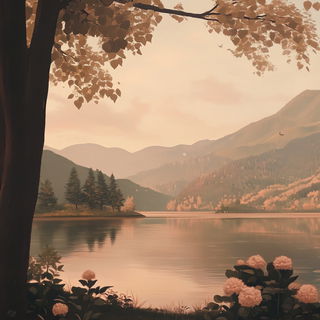 Chromalpine style, Midjourney V6.1: realistic landscape photograph of quiet dawn