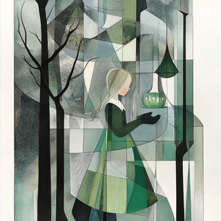 Archiburin style, Midjourney V6.1: retro fairy-tale illustration