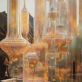 Cogpetal Storyworks style, Midjourney V6.1: megacity with futuristic bioarchitecture