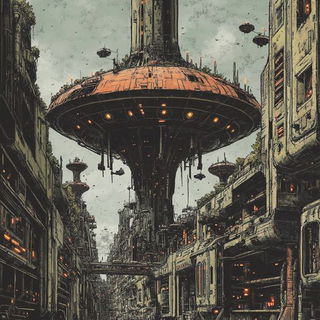 Glacier Splashism style, Midjourney V6.1: megacity with futuristic bioarchitecture