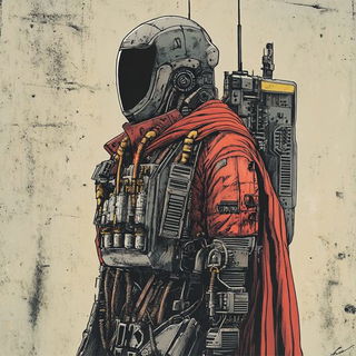 Glacier Splashism style, Midjourney V6.1: concept art character design of retropunk steam knight