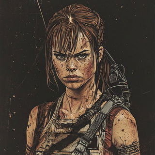 Glacier Splashism style, Midjourney V6.1: photographic portrait of female protagonist