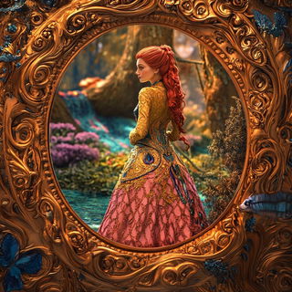 Solariscope style, Midjourney V6.1: retro fairy-tale illustration