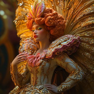 Solariscope style, Midjourney V6.1: haute-couture fashion outfit