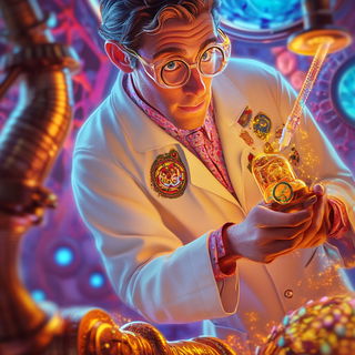 Solariscope style, Midjourney V6.1: editorial illustration for popular scientific magazine cover