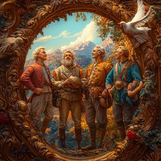 Solariscope style, Midjourney V6.1: classical 18th-century oil painting