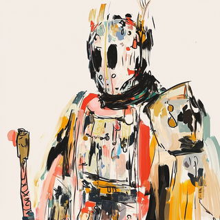 Scarabaeus Interface style, Midjourney V6.1: concept art character design of retropunk steam knight