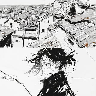 Scarabaeus Interface style, Midjourney V6.1: black-and-white manga comic strip