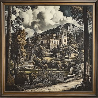 Cloudcandelabra style, Midjourney V6.1: classical 18th-century oil painting