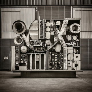 Cloudcandelabra style, Midjourney V6.1: typographic composition with large letters