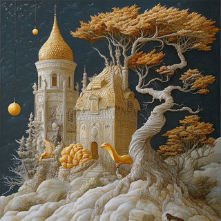 Peakimpression style, Midjourney V6.1: retro fairy-tale illustration