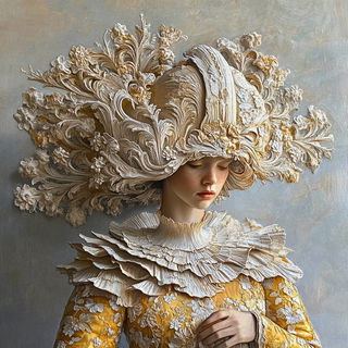 Peakimpression style, Midjourney V6.1: haute-couture fashion outfit