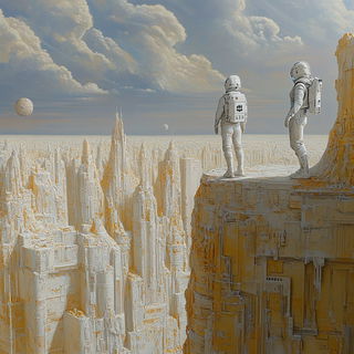 Peakimpression style, Midjourney V6.1: cinematic shot from sci-fi movie