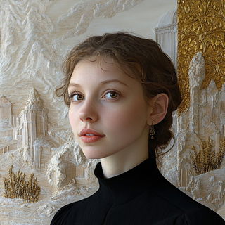 Peakimpression style, Midjourney V6.1: photographic portrait of female protagonist
