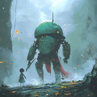 Fossilmargin style, Midjourney V6.1: concept art character design of retropunk steam knight