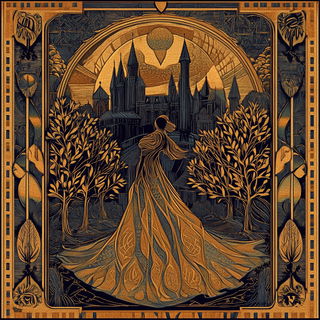 Marbled Headlight District style, Midjourney V6.1: retro fairy-tale illustration