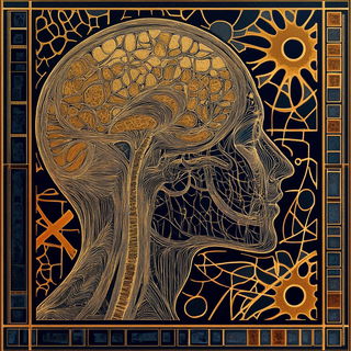 Marbled Headlight District style, Midjourney V6.1: editorial illustration for popular scientific magazine cover