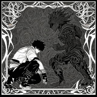 Marbled Headlight District style, Midjourney V6.1: black-and-white manga comic strip