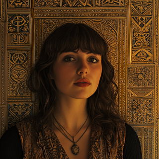 Marbled Headlight District style, Midjourney V6.1: photographic portrait of female protagonist