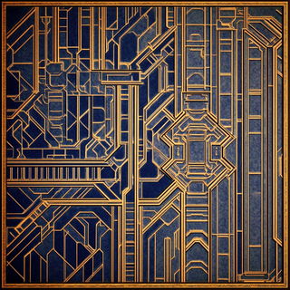 Marbled Headlight District style, Midjourney V6.1: technical infrastructure blueprint schematics